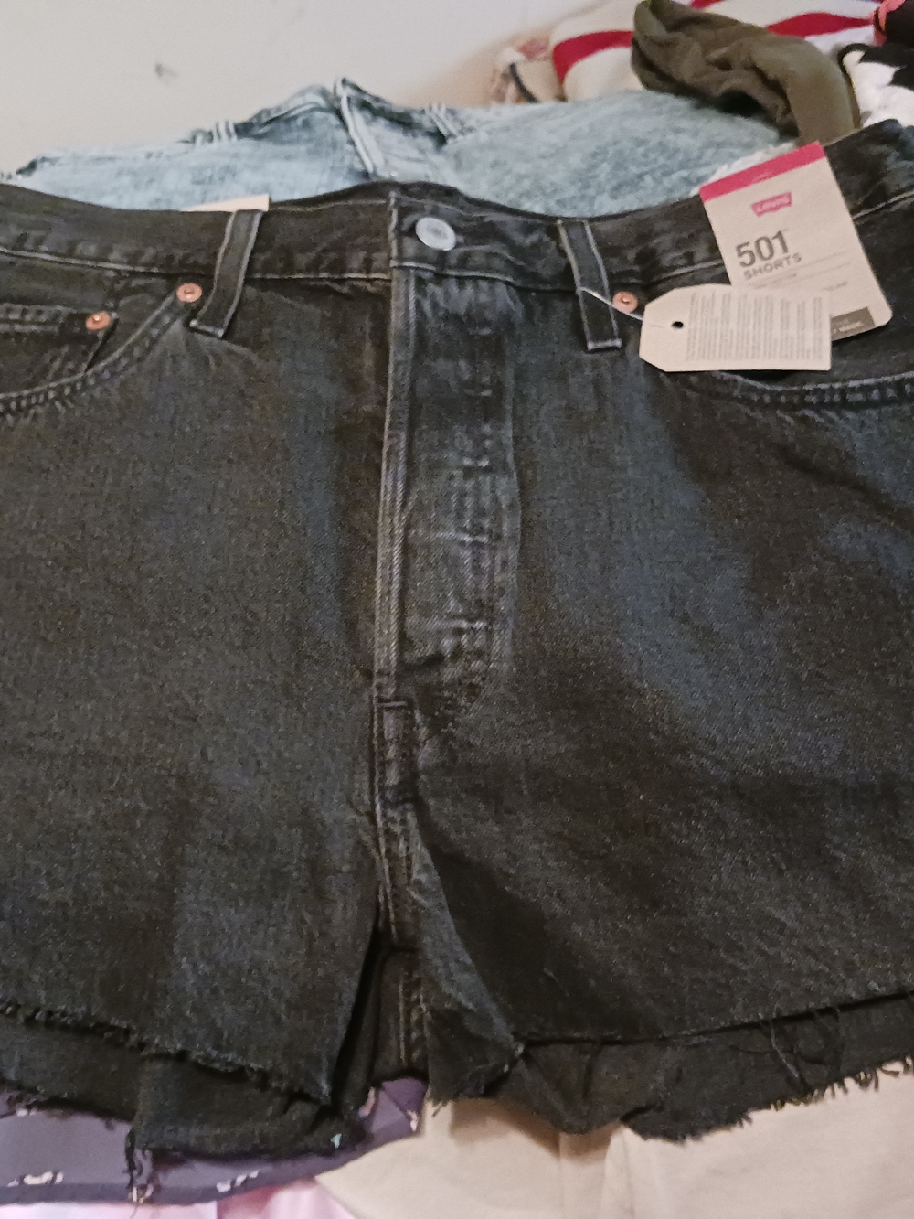 Levi's 501 Black Denim Cutoff Shorts